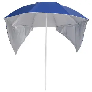 Berkfield Beach Umbrella with Side Walls Blue 215 cm