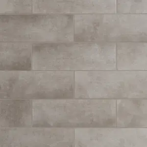 Konkrete Grey Matt Konkrete Concrete effect Ceramic Indoor Wall tile, Pack of 8, (L)600mm (W)200mm