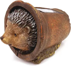 Hedgehog Design Solar Light - Outdoor Patio or Decking Garden Ornament Decoration - 11cm x 11cm x 14.5cm