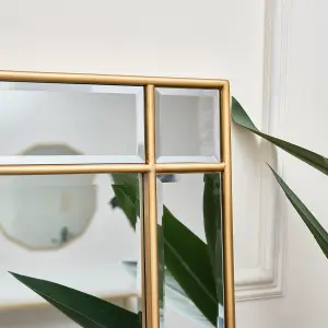 Melody Maison Gold Framed Art Deco Wall / Leaner Mirror 54cm x 142cm