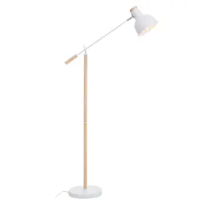 Interiors by Premier Matte White Floor Lamp, Easy to Assemble Bedside Table Light, Eco-friendly Lamp for Table, Living Room