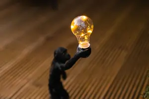 Solar Garden Monkey with Light Bulb