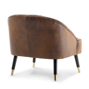 Faux Leather Suede Brown Kensington Accent Chair