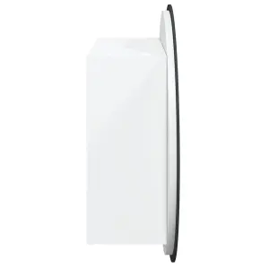 Berkfield Bathroom Cabinet with Round Mirror&LED White 47x47x17.5 cm