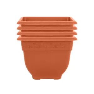 Wham Bell Pot 4x37cm Square Recycled Plastic Planter Terracotta