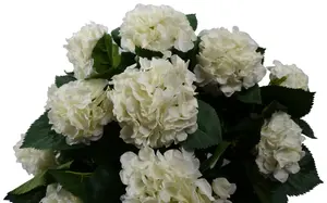 70cm Artificial White Bush Hydrangea Plant Potted