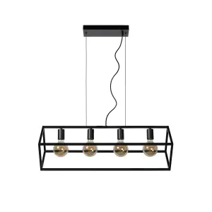 Lucide Fabian Modern Bar Pendant Light - 4xE27 - Black