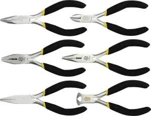 Vorel mini pliers set 6 pcs 125 mm long for electronics, garage and craft(42309)