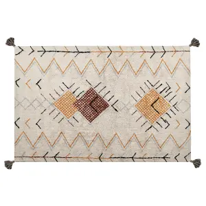 Cotton Area Rug 160 x 230 cm Beige BOLAY