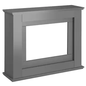 Modern Grey Electric Fireplace Surround Only