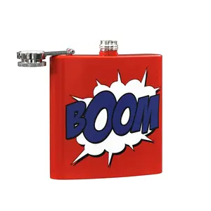 Maison by Premier Hip Flask Boom Design With Red Finish