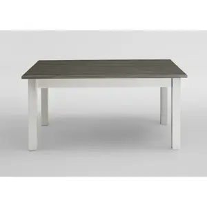 Pine Solid Wood Dining Table White/Grey / 78cm H x 120cm L x 78cm W