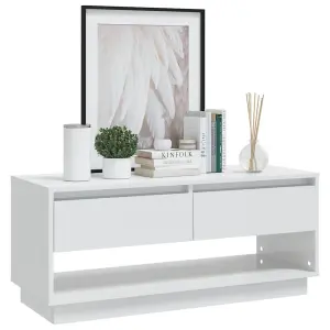 Berkfield TV Cabinet High Gloss White 102x41x44 cm Engineered Wood