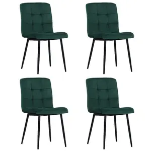 Barryton Upholstered Dining Chair (Set of 4) Dark Green