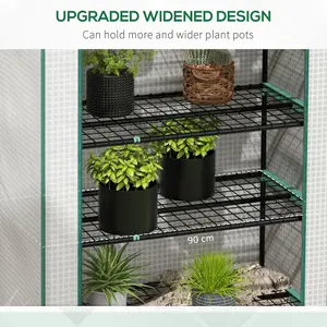 Outsunny Widened Mini Greenhouse 5 Tier Green House, 193H x 90W x 49Dcm, White