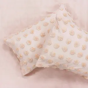 Linen House Haze Cotton Polka Dot Tufted Pillowcase Pair