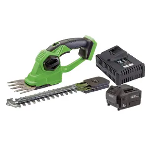 Draper  D20 20V 2-in-1 Grass and Hedge Trimmer with Battery and Fast Charger 94594