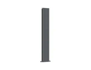 G-Rad Anthracite Double Column Flat Vertical Aluminium Radiator - 1800x292mm