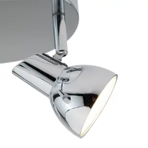 Apollo 3 X 5W Led Chrome Spotlight Round Plate