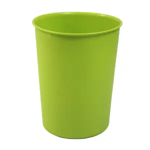 JVL Quality Vibrance Lightweight Plastic Waste Paper Basket/Bin, Green, Set of 2