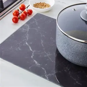 Dunelm Black Marble Glass Hob Cover