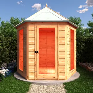 Welburn Hexagonal 8x7ft Summerhouse with 2 opening windows