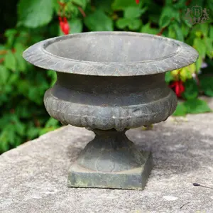 Cast Iron Urn Vintage Ornament French Antique Planter Home Garden Decoration