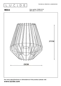 Lucide Reda Modern Table Lamp - 1xE27 - Black