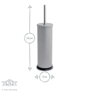 Harbour Housewares - Round Toilet Brush & Bin Set - Matt Grey