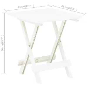 Berkfield Folding Garden Table White 45x43x50 cm Plastic