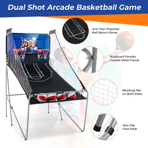 Costway 8 IN 1 Basketball Arcade Game Indoor Sport Basketball Arcade Shootout Scoreboard