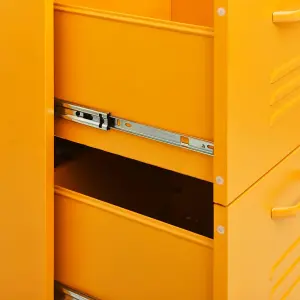 Berkfield Drawer Cabinet Mustard Yellow 80x35x101.5 cm Steel