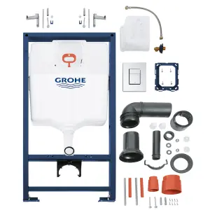 Grohe Euro Alpine White Wall hung Toilet & cistern with Soft close seat & Concealed cistern