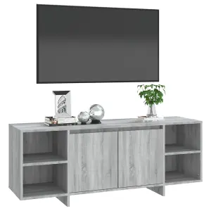 vidaXL TV Cabinet Grey Sonoma 130x35x50 cm Engineered Wood