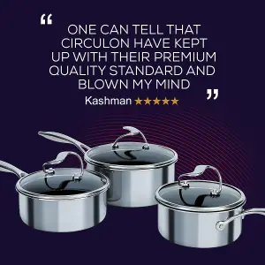 Circulon All-Round Stainless Steel 4-Piece Saucepan Set with Lids 18cm, 20cm, 26cm, 25cm