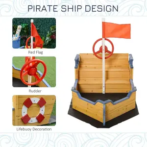 Sand pit Kids Children Sandpit Wooden Pirate Ship