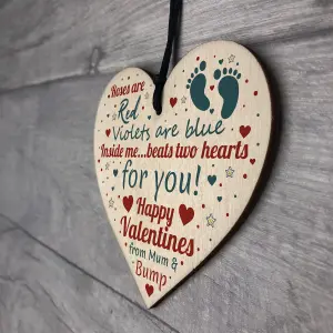 Red Ocean Valentines Gift For Him Boyfriend Husband Wooden Heart Daddy To Be Gifts From Bump Keepsake Plaque