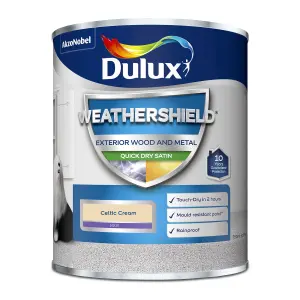 Dulux Weathershield Celtic cream Satinwood Exterior Metal & wood paint, 750ml