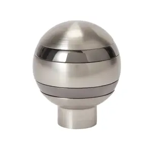 GoodHome Athens Brushed Grey Brushed nickel effect Metal Ball Curtain pole finial (Dia)19mm