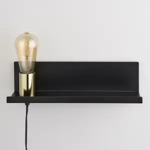 Ando Matt Black Plug-in Wall light