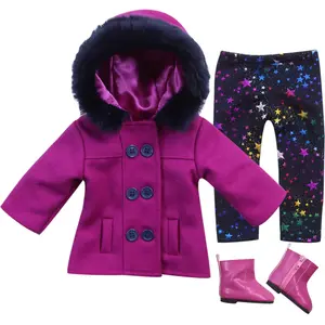 Sophia's by Teamson Kids 3 Piece Peacoat, Leggings and Boots Set for 18'' Dolls