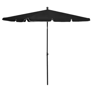 Berkfield Garden Parasol with Pole 210x140 cm Black