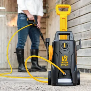 V-TUF V3-240 X2 2175psi 150Bar, 7.5L/min DIY Portable Electric Pressure Washer - HI-VIS HOSE & CABLE