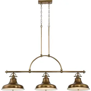 1 Bulb Ceiling Pendant Light Fitting Weathered Brass LED E27 100W Bulb