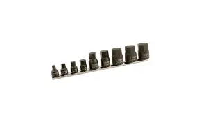 Laser Tools 5665 9pc Low Profile Impact Hex Socket Bit Set 1/4"D, 3/8"D