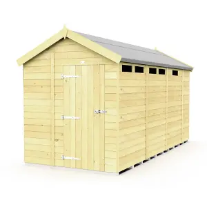 6 x 13 Feet Apex Security Shed - Single Door - Wood - L387 x W175 x H217 cm