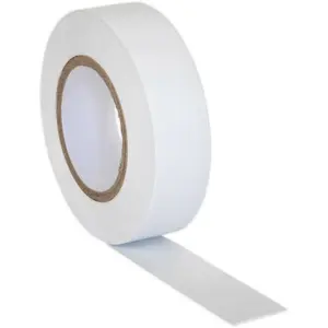 10x White PVC Insulation Tape - 19mm x 20m Self Extinguishing Electrical Wire