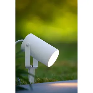 Lucide Taylor Modern Spike Garden Spotlight Outdoor 10cm - 1xGU10 - IP65 - White