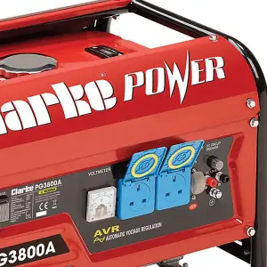 Clarke PG3800A EURO5 3kVA 230V Open Frame Petrol Generator