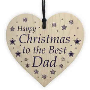 Novelty Dad Christmas Gift Wood Heart Dad Gift From Daughter Son Keepsake